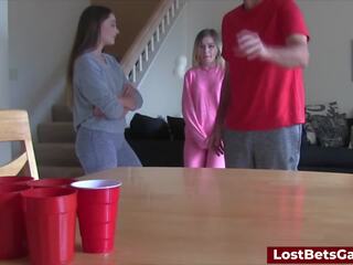 A bewitching game of strip pong turns hardcore fast: bukkake adult movie feat. aften opal by lost bets games