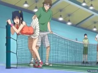 А полово възбуден тенис практика