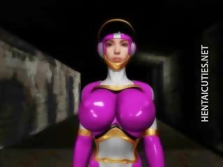 3D Anime femme fatale In Costume Strips For You