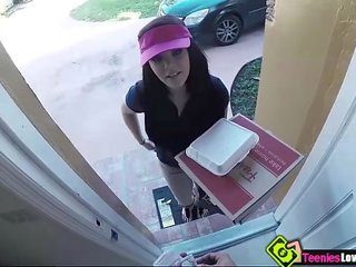 Pizza entrega cariño kimber bosque consigue paid a llegar follada por su cliente